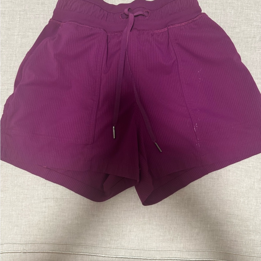 lululemon athletica Plum Drawstring High-Waist Athletic Shorts